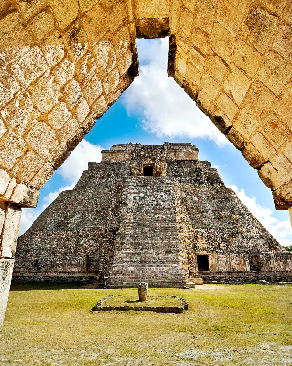 Mayan pyramid in Uxmal seen on a tour from Merida Mexico