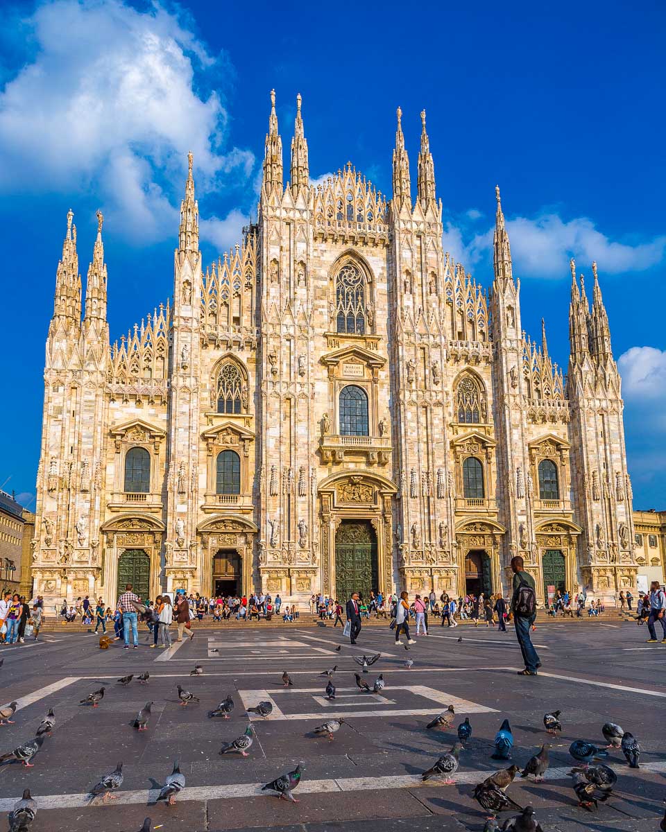 Milan Cathedral seen from the outside in Milan Italy