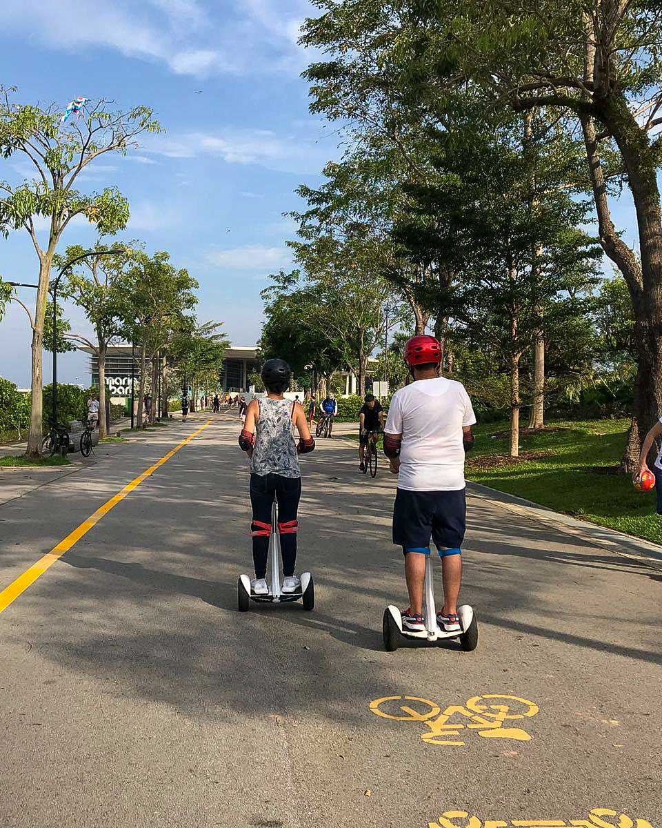 O-Ride SG people ride segways on a tour around Singapore