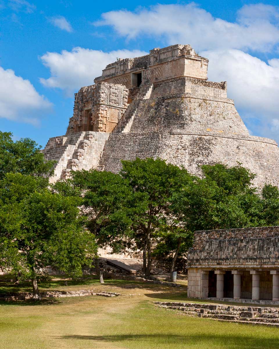 Pyramid of the Magician in Uxmal on a tour from Merida Mexico
