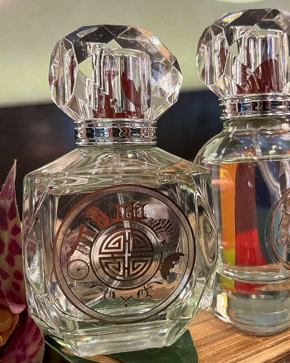 Scentopia bottles of perfume made on a tour in Singapore