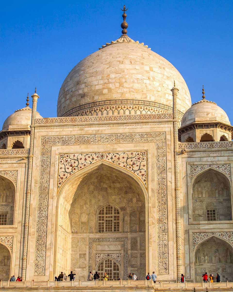 Taj Mahal close up on a tour from New Delhi India