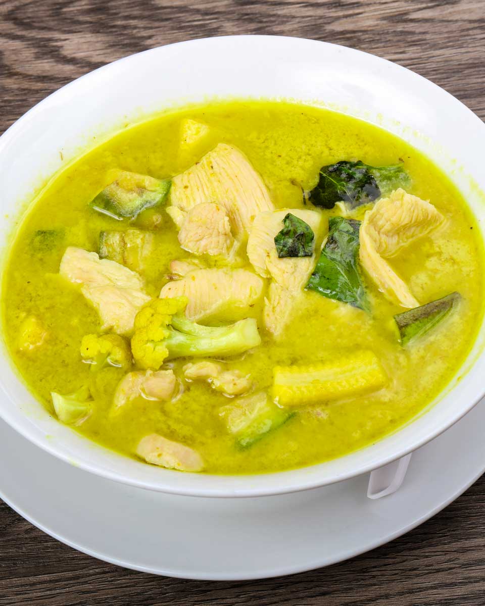 Thai green curry made during a cooking class in Krabi Thailand