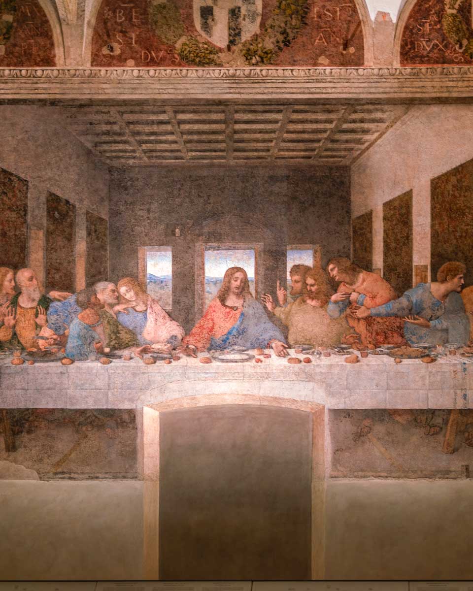 The Last Supper painting by Da Vinci on a tour in Milan Italy