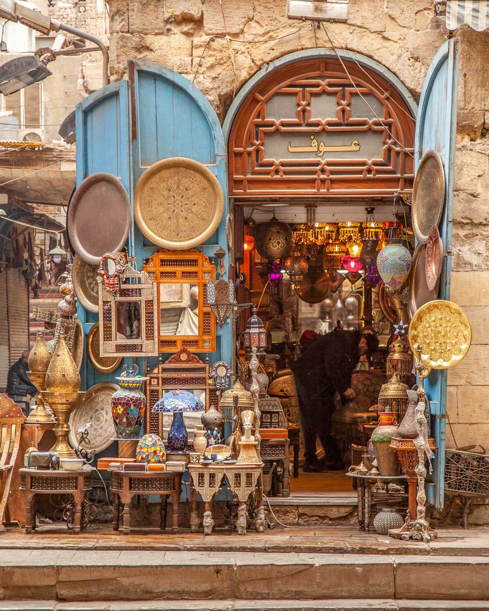 khan el khalili market shop door on a tour in Cairo Egypt