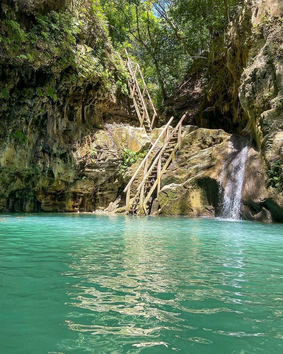 27 Waterfall of Damajagua a swimming hole and steps in Puerto Plata Dominican Republic