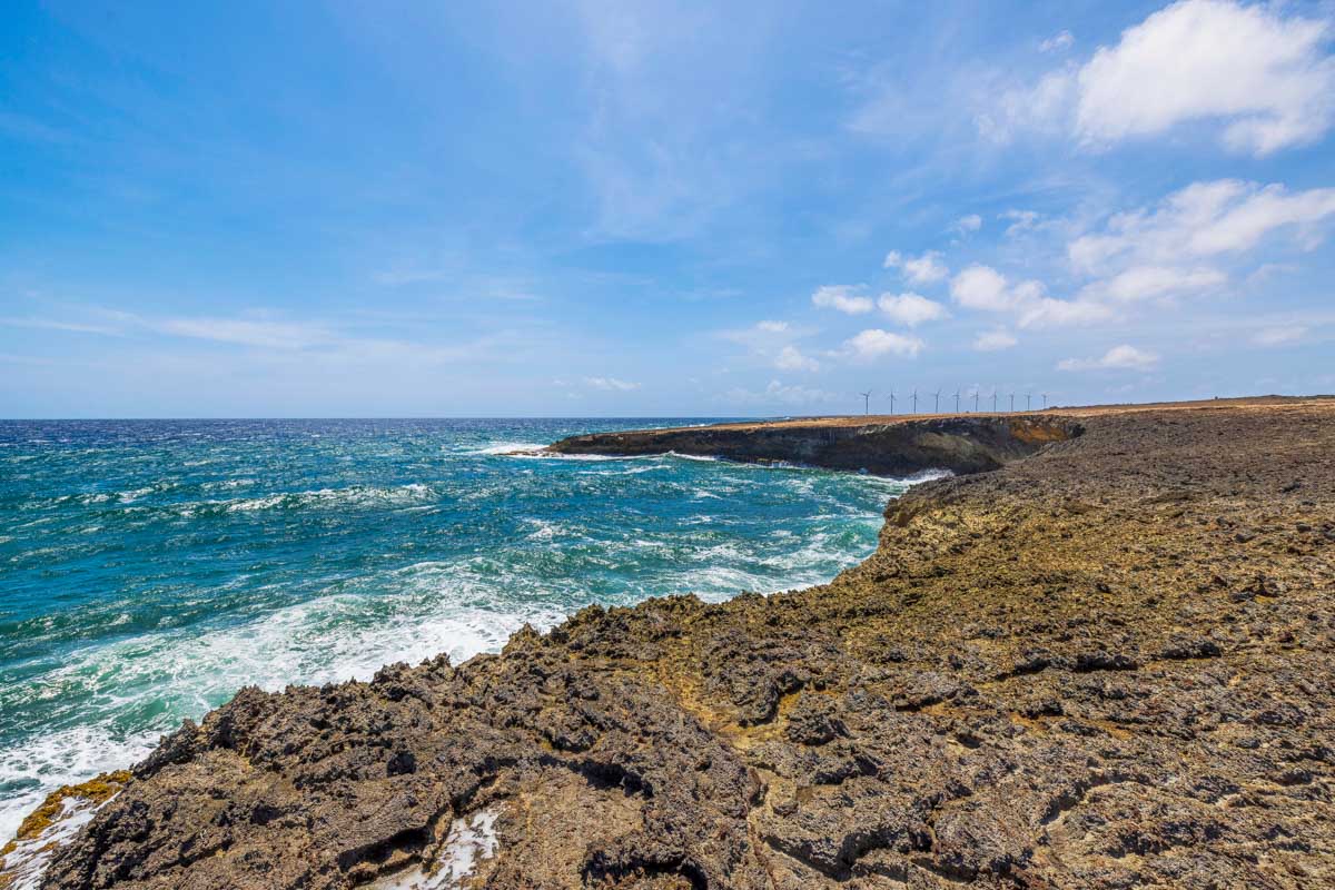 Arikok National Park seen near Oranjestad Aruba on a sunny day