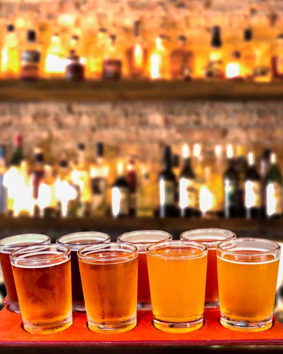 Beer Tasting Ljubljana people play a beer tasting game on a tour in Ljublijana Slovenia 2