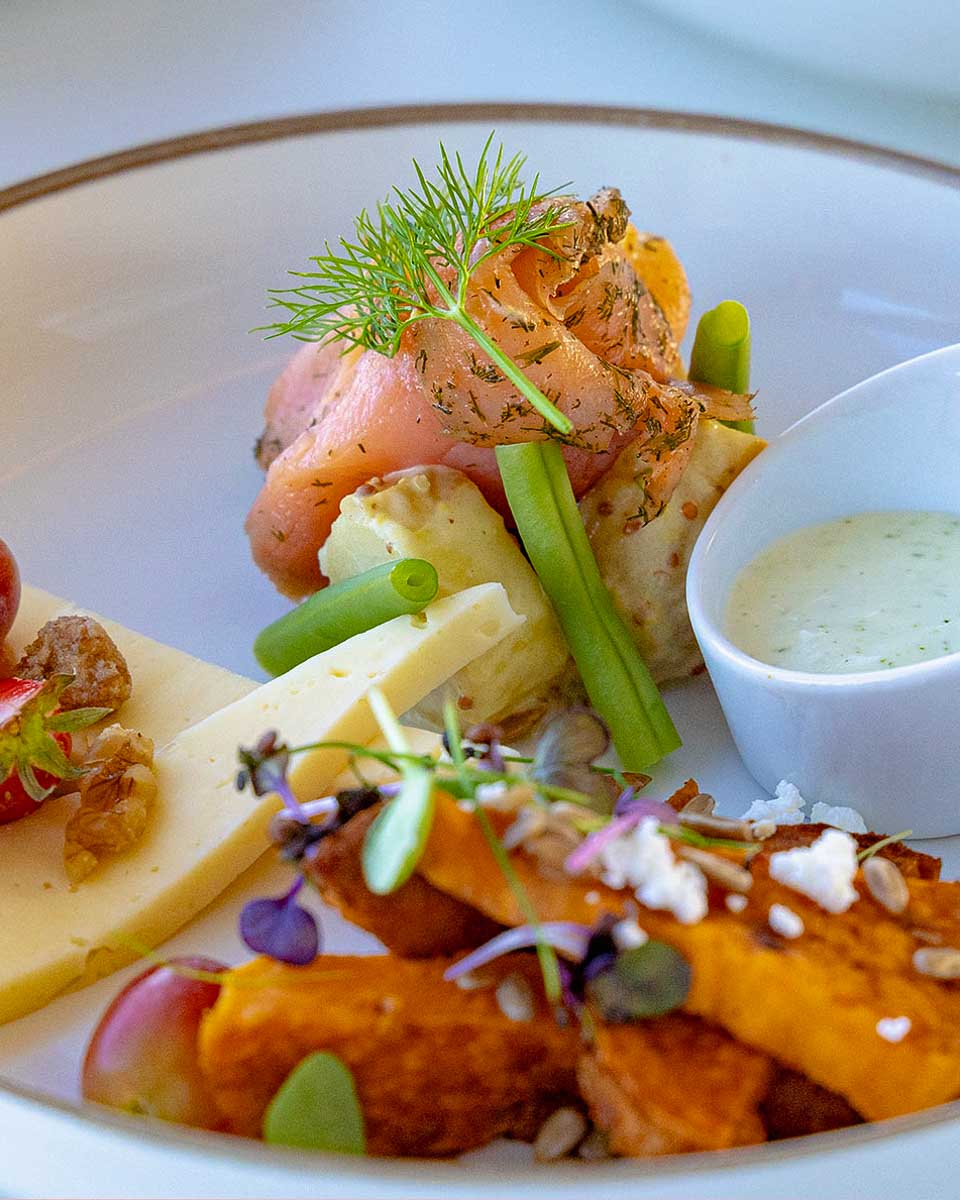 Brim Explorer food served on a cruise from Oslo Norway