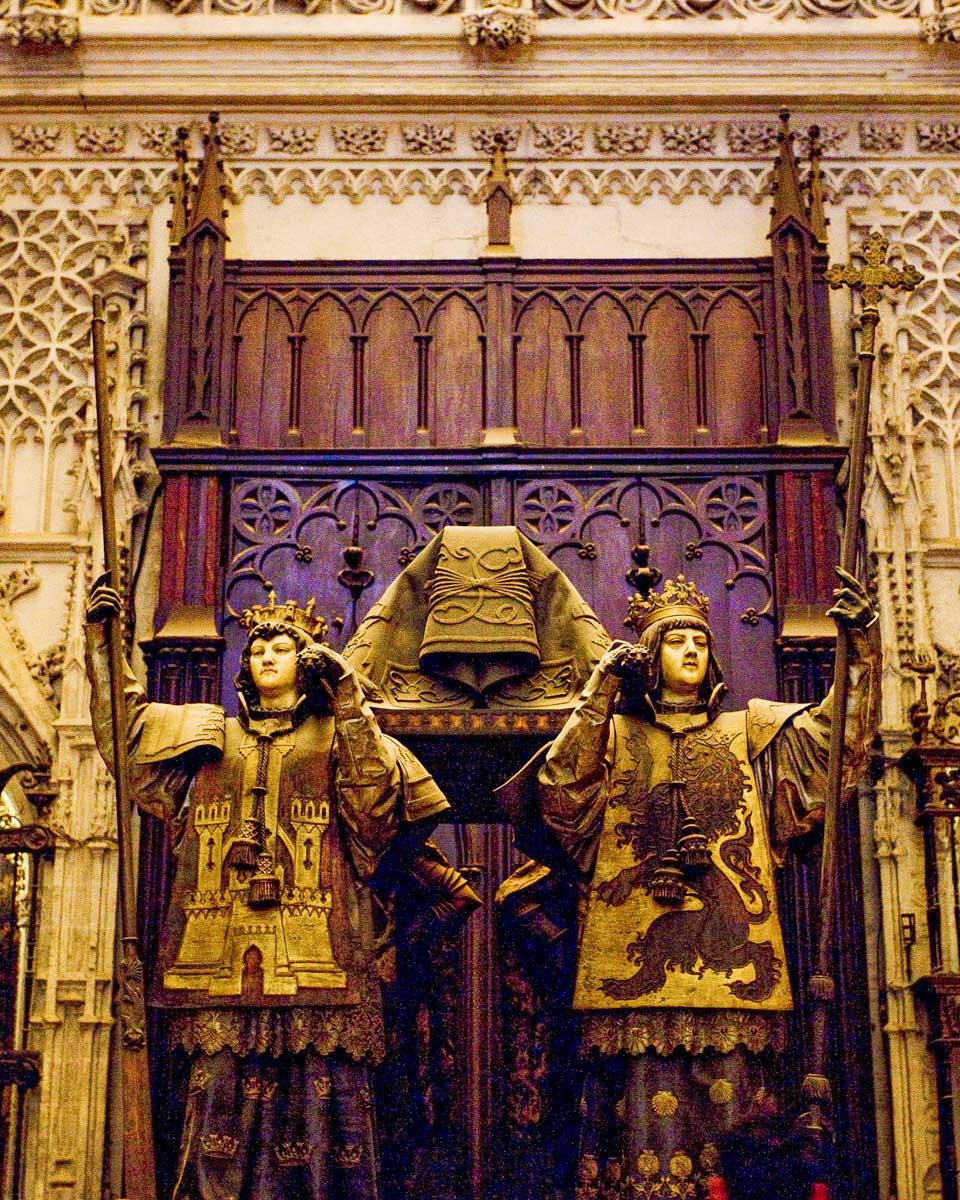 Christopher Columbus's headstone, interior of Cathedral of Seville Spain
