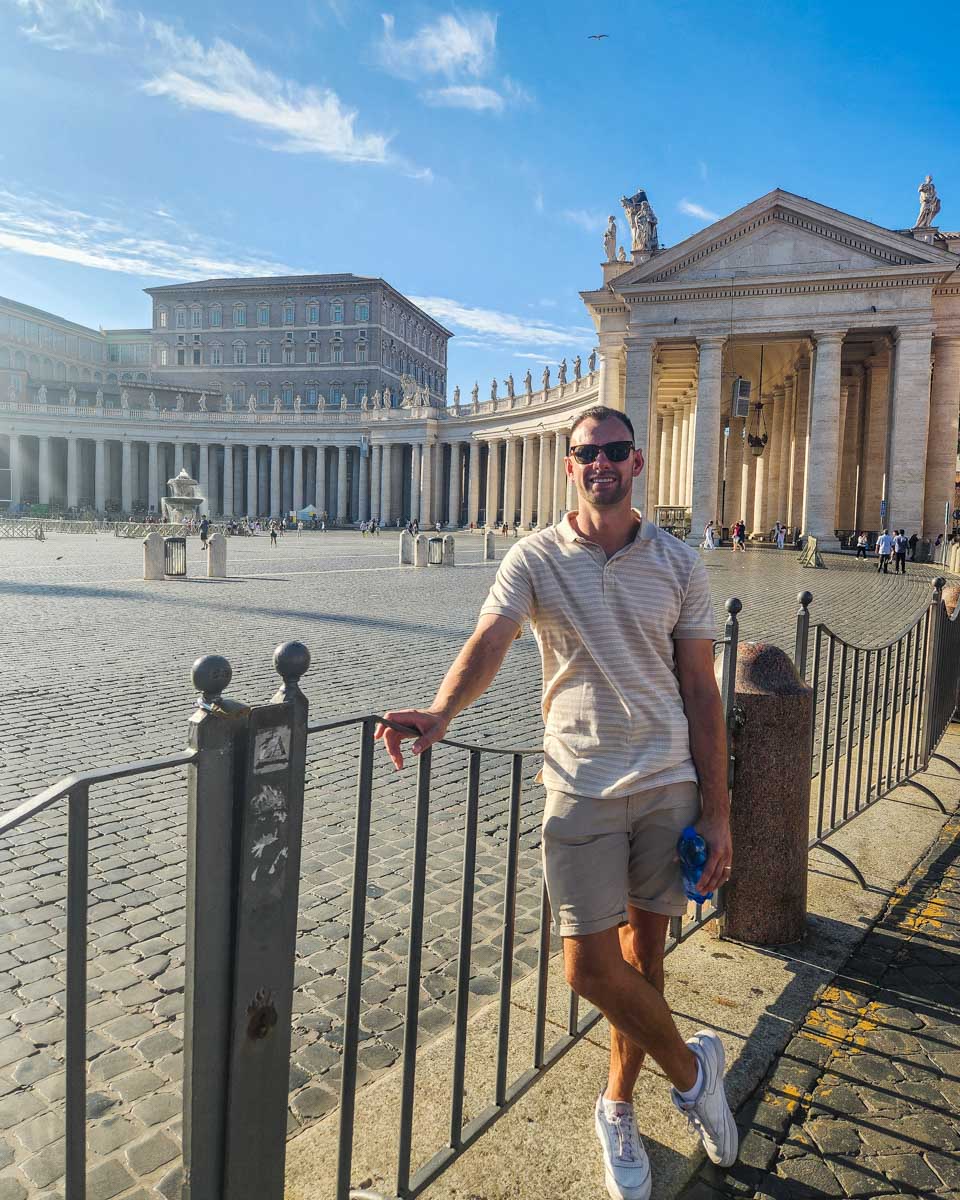 Daniel poses for a photo at the Vatican in Rome, Italy