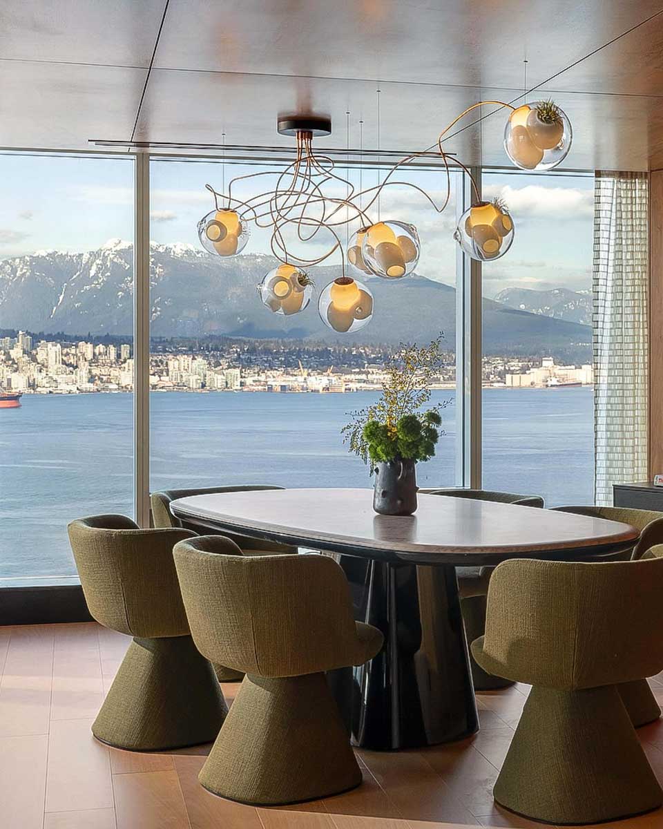 Dinning area in one of the suites at the Fairmont Pacific Rim Hotel