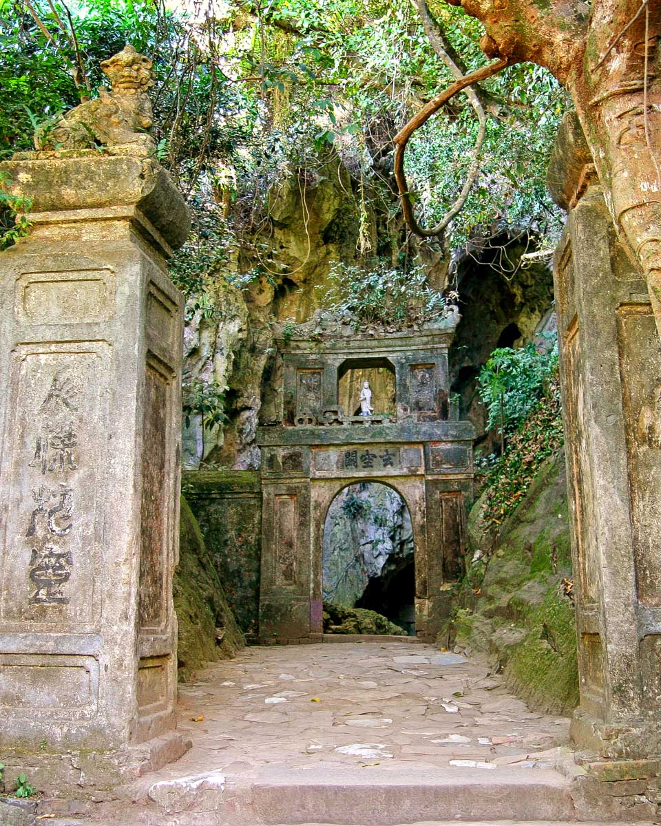 Entrance to the temples on Marble Mountain on a tour from Hoi An Vietnam