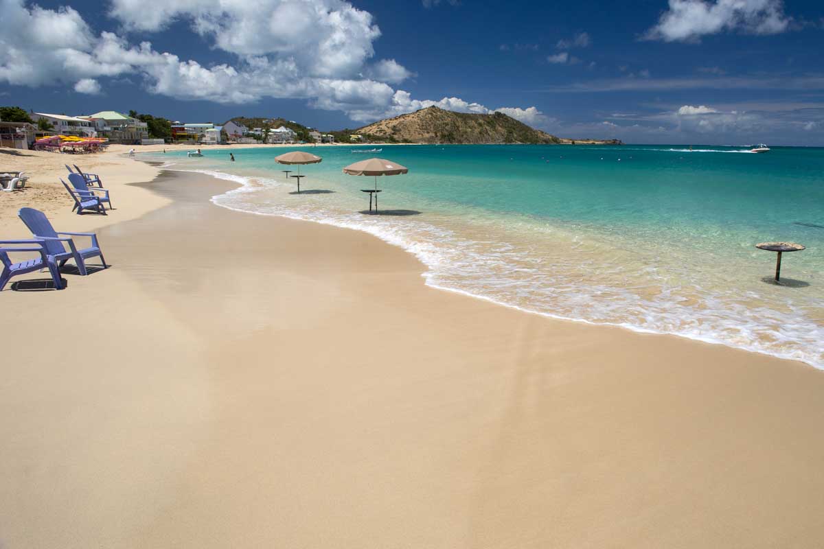 Grand Case beach in St. Martin in the Caribbean seen on vacation