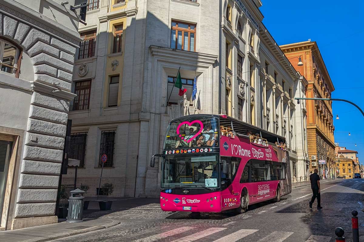 Hope on Hop Off Bus in Rome, Italy