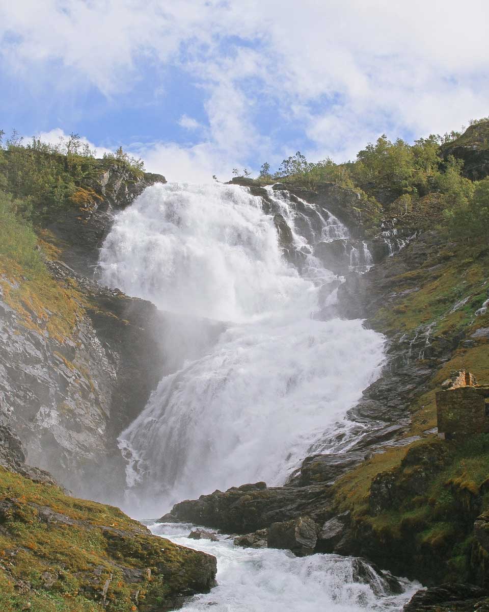 Kjosfossen waterfall seen on a tour from Oslo Norway