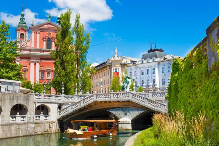 Ljubljana River in Ljublijana Slovenia