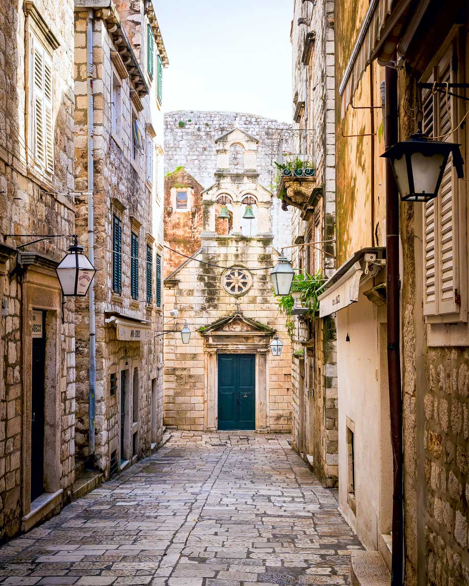 Old City street in Dubrovnik Croatia