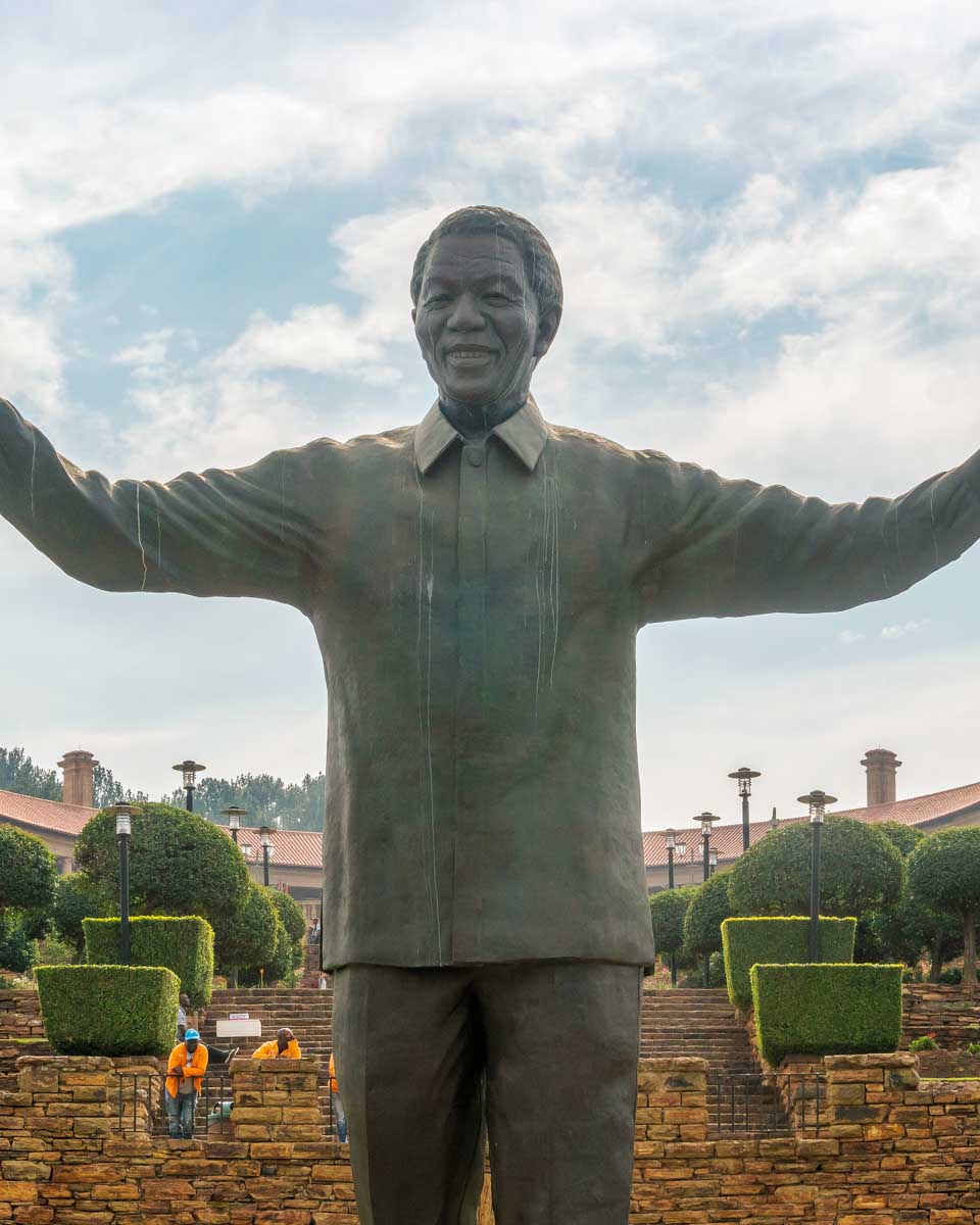 Statue of Nelson Mandela in Pretoria on a tour from Johannesburg South Africa