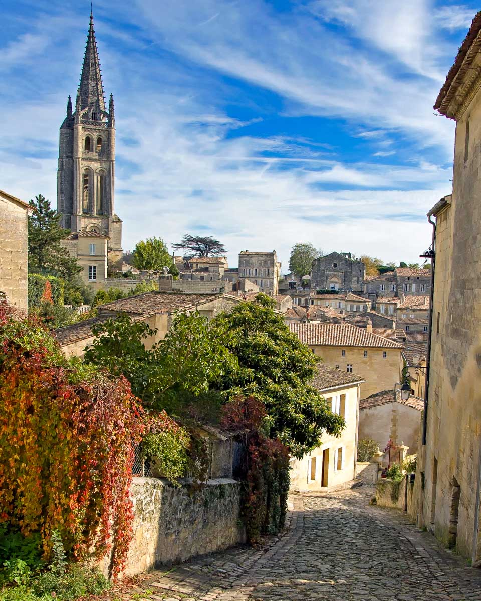 Streets of saint emilion on a wine tour from Bordeaux France
