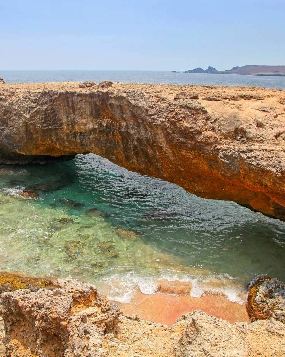 The natural bridge on the north coast on a tour from Oranjestad Aruba