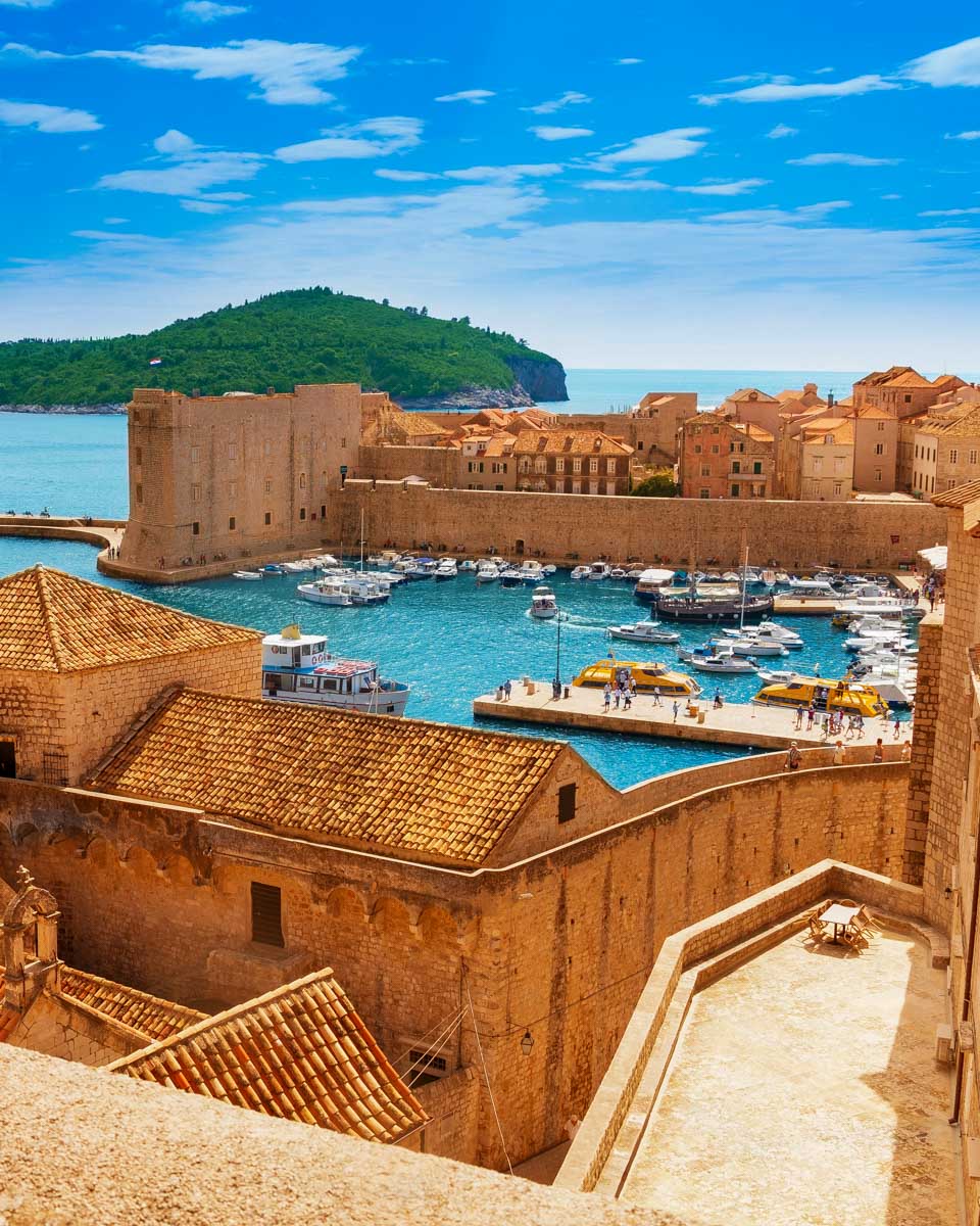 The port of Dubrovnik in Croatia