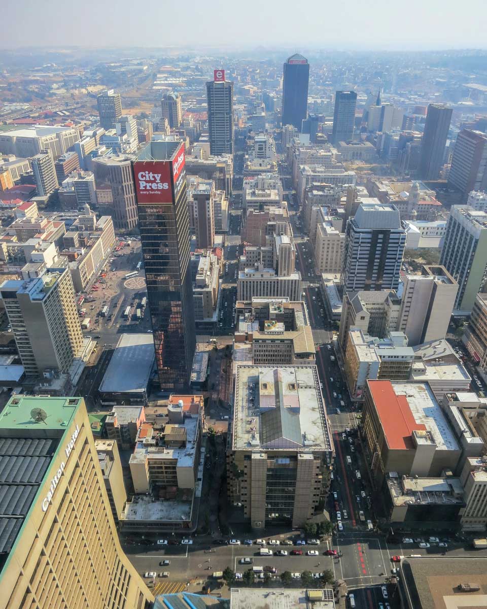 The view from the Carlton Centre in Johannesburg South Africa