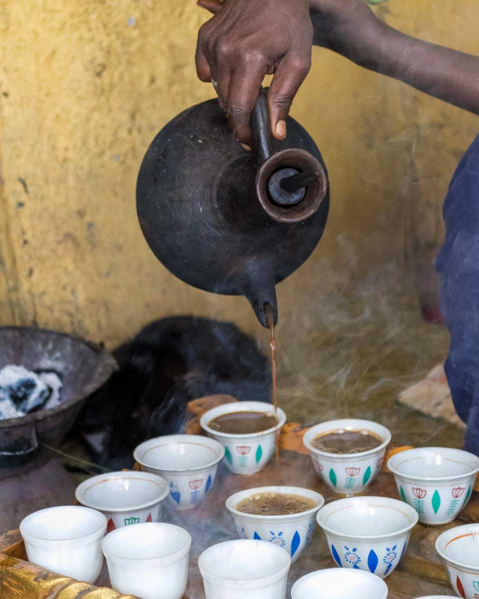 Traditional ethiopian coffee ceremony on a tour in Addis Ababa