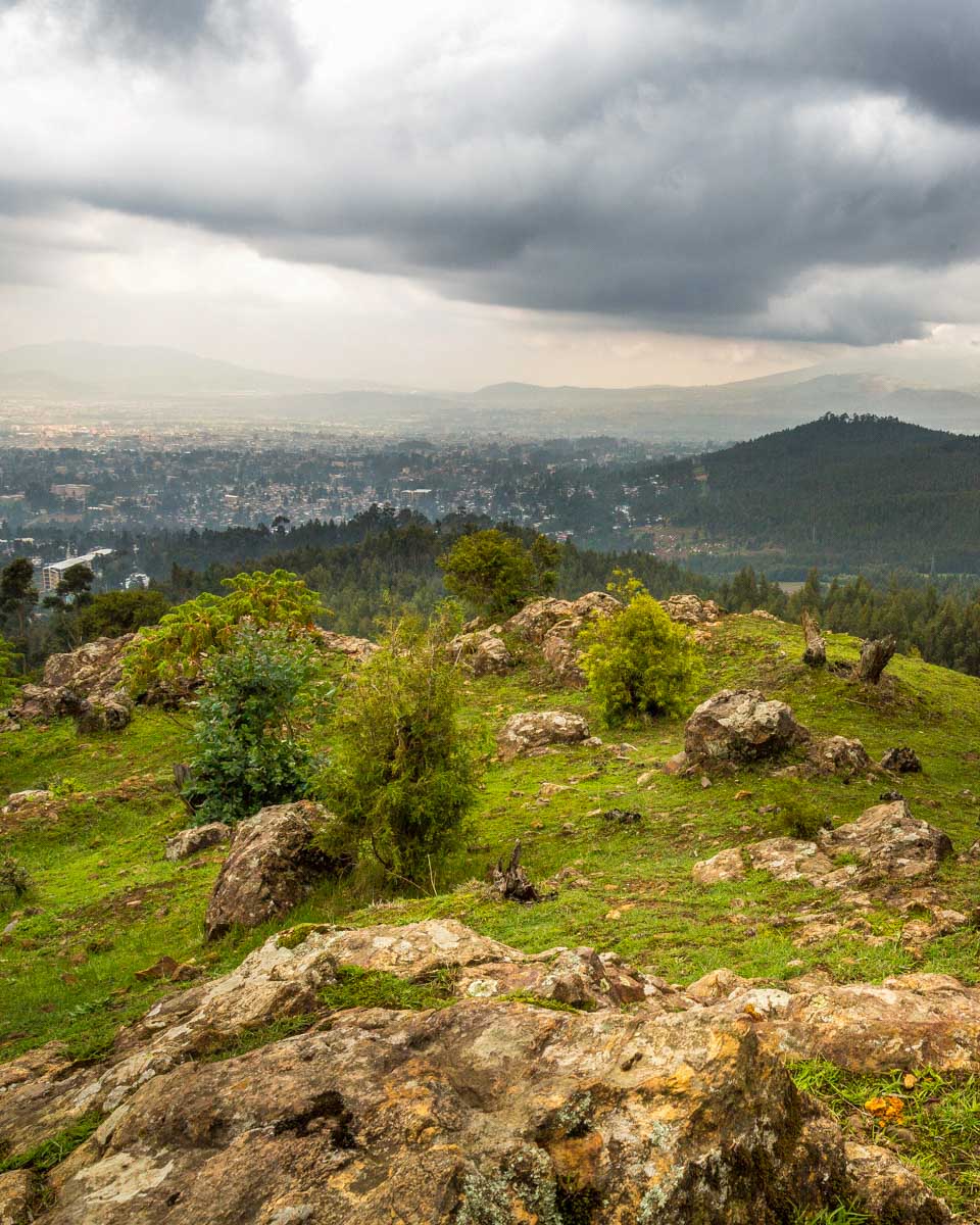 View of Addis Ababa from Mount Entoto Ethiopia