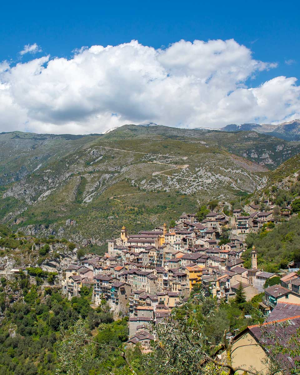 View of Saorge seen on a hike tour from Nice France