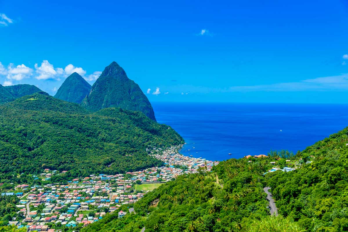 View of St Lucia from a balcony
