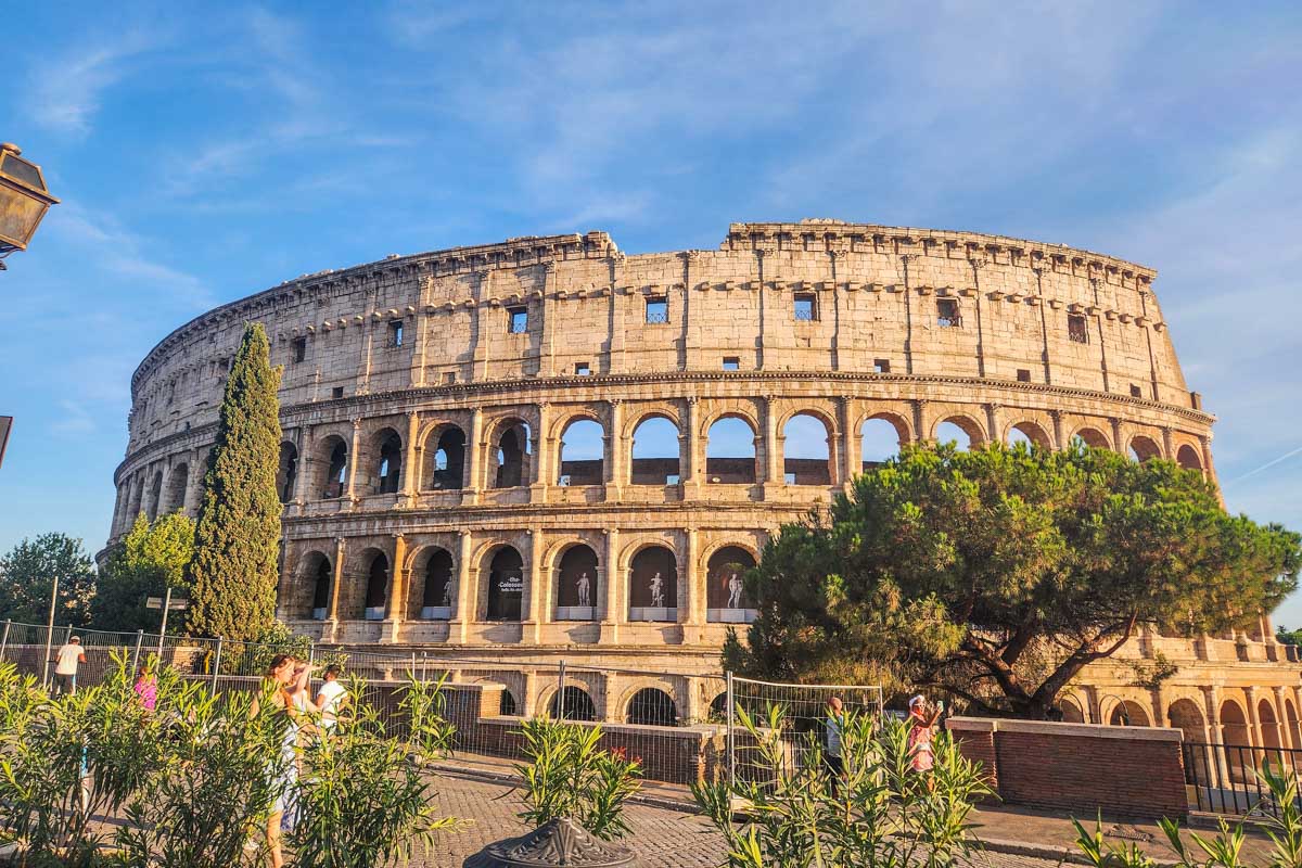 Wide angle shot of the Colosseum in Rome, Italy
