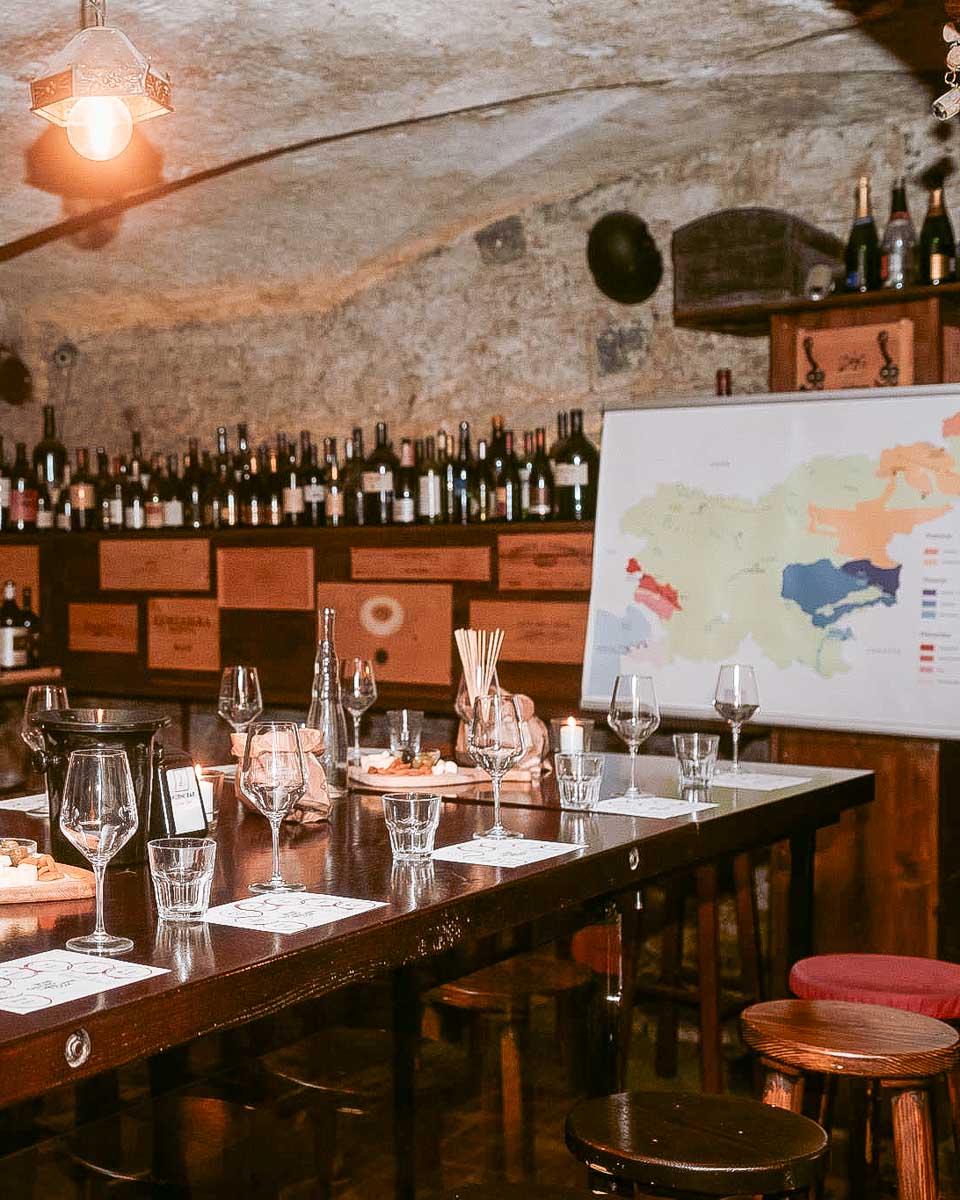 Wine Tasting Ljubljana a wine tasting room seen on a tour from Ljublijana Slovenia