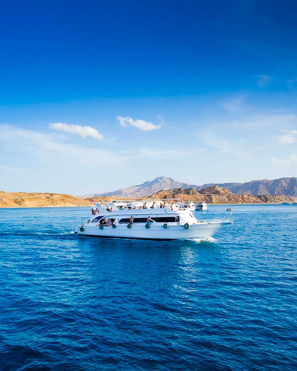Yachts seen on a cruise from Sharm El Sheikh Egypt