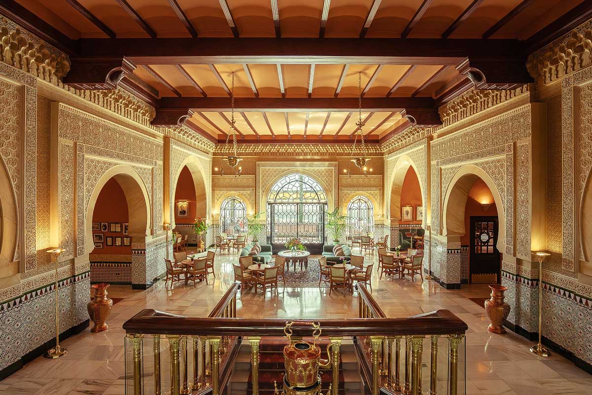 A common sitting area in the Hotel Alhambra Palace in Granada Spain