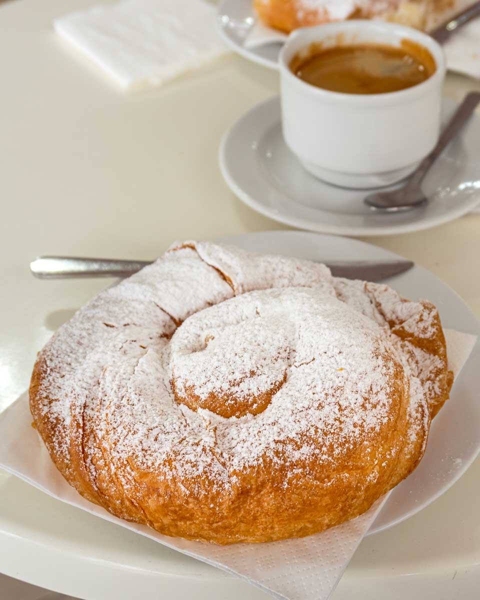 A ensaïmada eaten on a food tour in Mallorca Spain