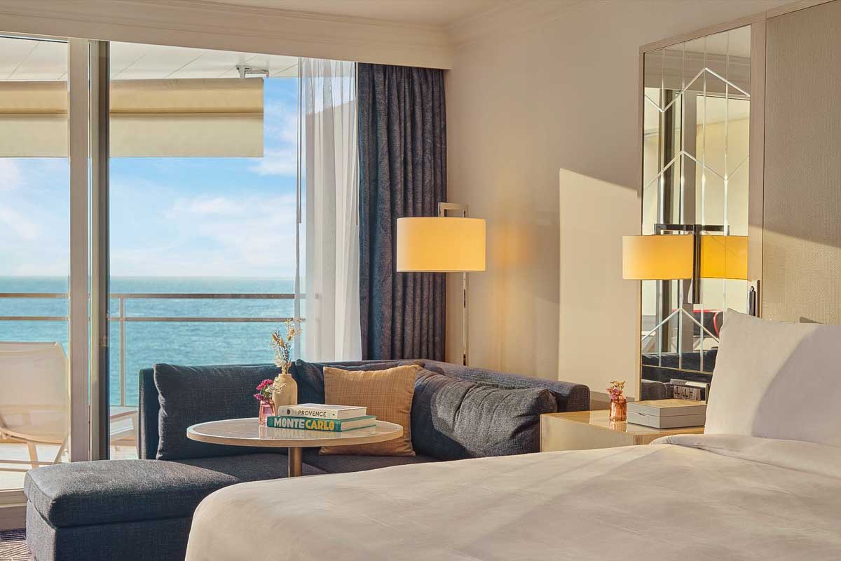 A hotel room at the Fairmont Monte Carlo in Monaco