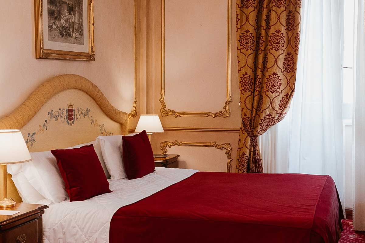 A hotel room at the Grand Hotel Wagner in Palermo Sicily