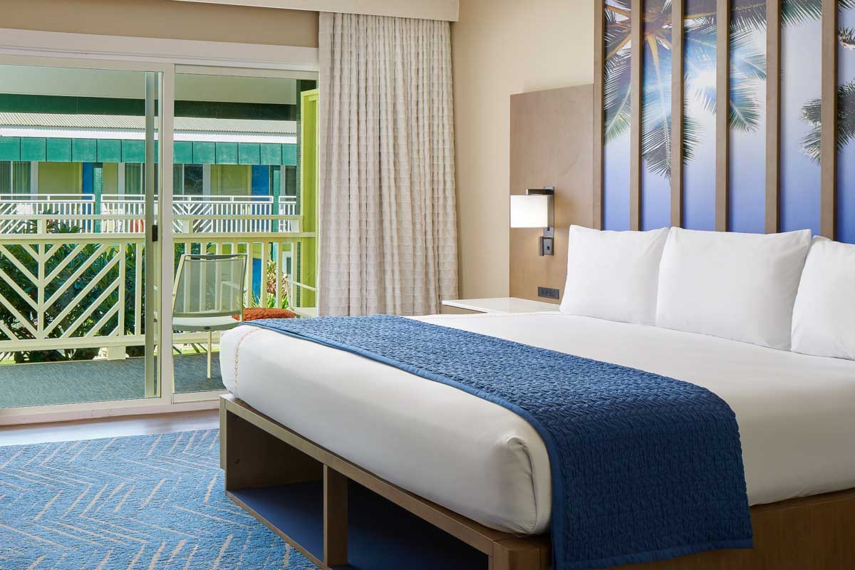 A hotel room at the Kauai Shores Hotel in Hawaii
