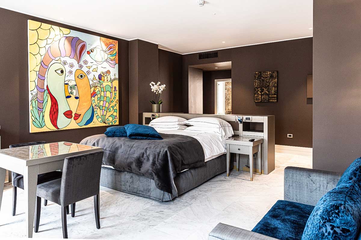 A hotel room at the Palazzo Doglio in Cagliari Italy