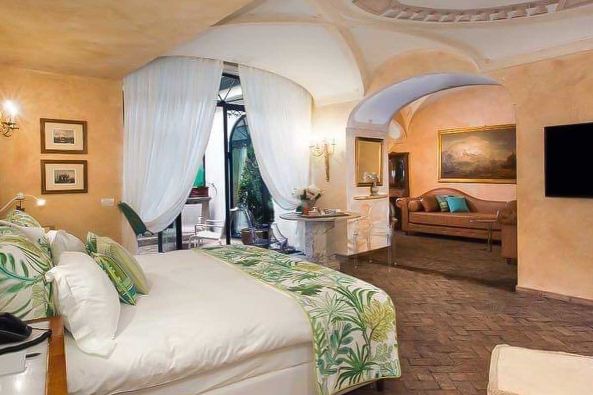 A hotel room at the Palazzo Marziale in Sorrento Italy