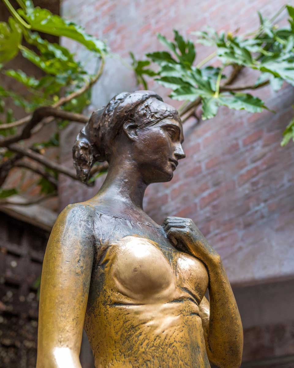 A statue of Juliet seen on a tour in Verona Italy
