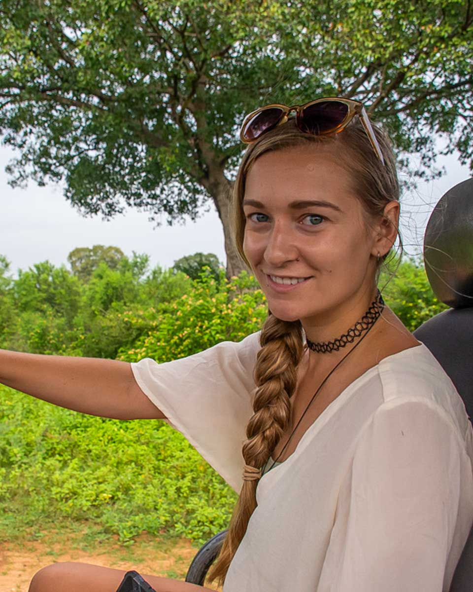 Bailey in a jeep on a safari from Nairobi Kenya