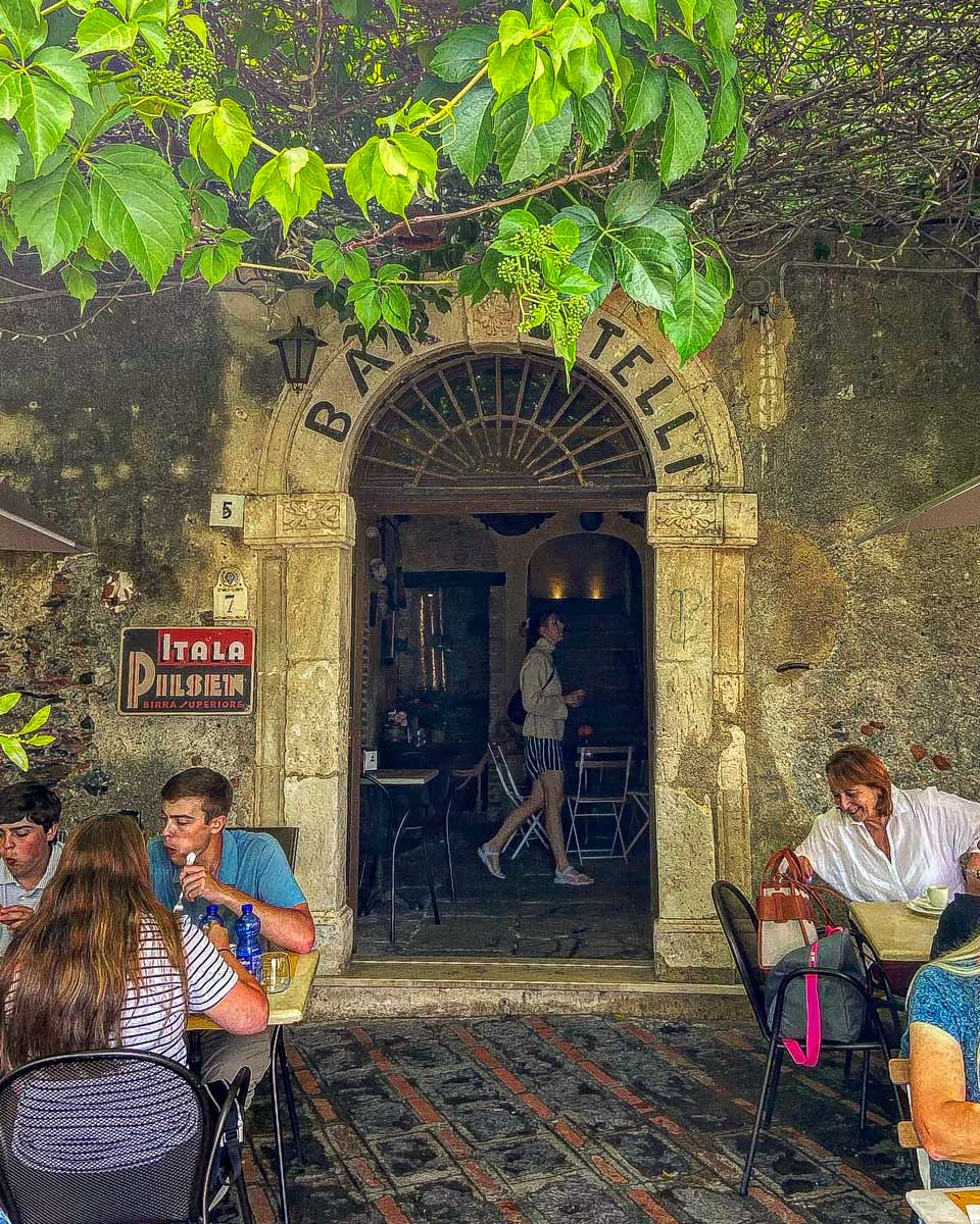 Bar Vitelli seen on a godfather tour from Catania Sicily Italy