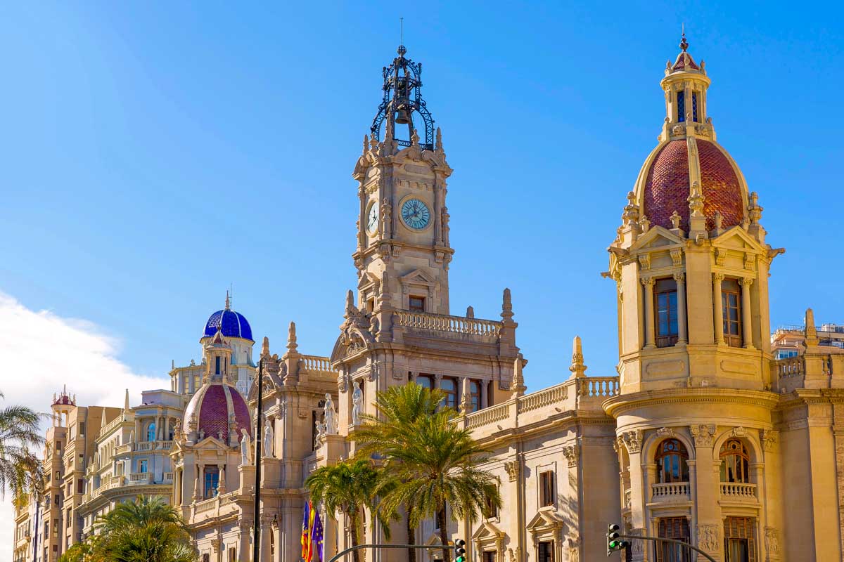 Buildings in downtown Valencia Spain