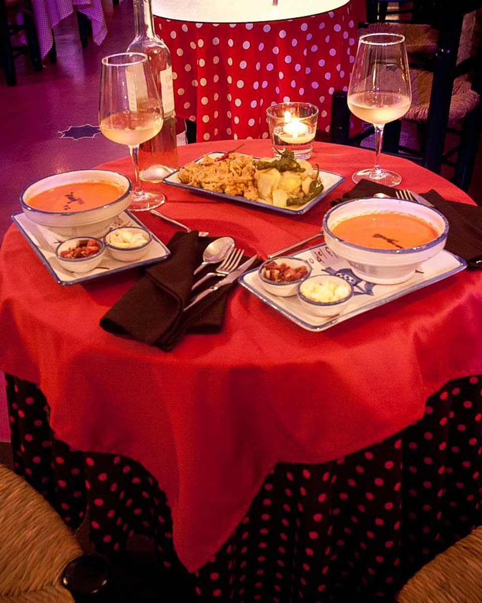 El Templo del Flamenco a food on a table at a flamenco show in Granada Spain