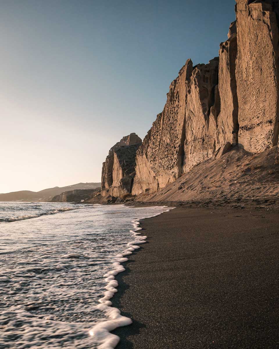Eros Beach seen on a horse riding tour in Santorini Greece