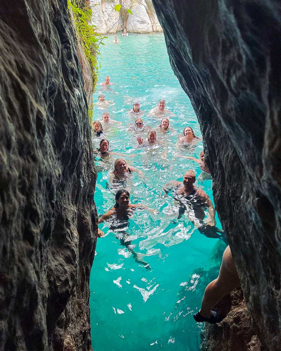 Govalenciadaytours people in a thermal pool on a tour from Valencia Spain