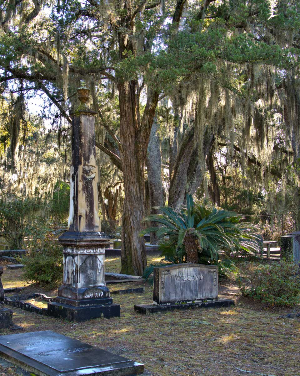 Graves in Bonaventure Cemetery Savannah Georgia