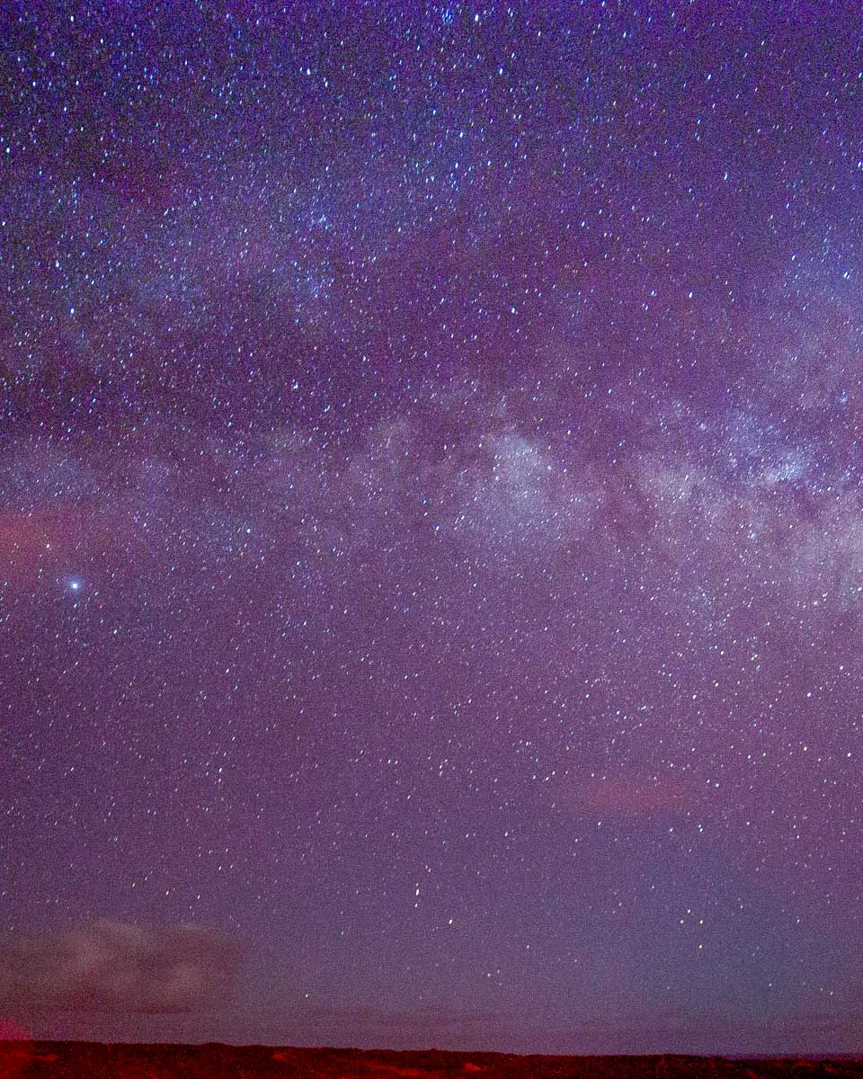 Hawaii Volcanoes National Park at night during a star gazing tour on Big Island Hawaii